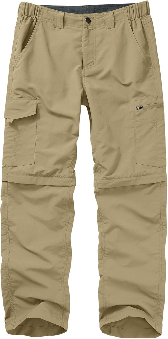 Mens Hiking Pants Convertible Lightweight Quick Dry Zip Off Fishing Safari Camping Travel boy Scout Pants
