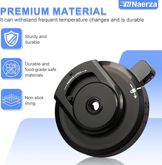 NC 501 Outer Bowl Lid with Leak-Proof Seal, Ninja Creami Blender Lid Replacement, Compatible with Ninja Creami Deluxe Ice Cream Maker NC500/NC501 Series Accessories (No Paddle)