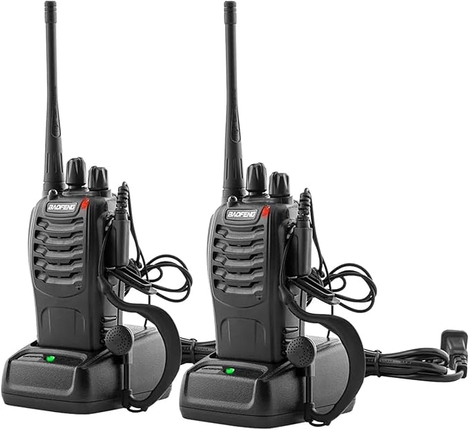 Walkie Talkies Baofeng 888S Radio Rechargeable Walkie-Talkies Long Range with Earpieces for Adults, 2 Way Radios Kids walkie talkies 2 Pack