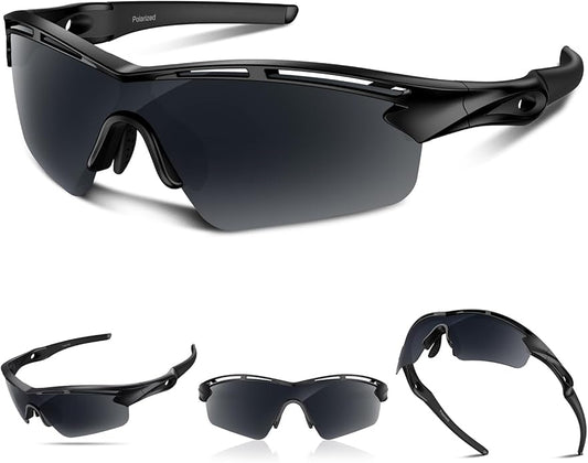 Rosemal Sports Sunglasses Polarized Cycling Sunglasses Running Driving Fishing Hiking for Men Women UV400 TAC TR90