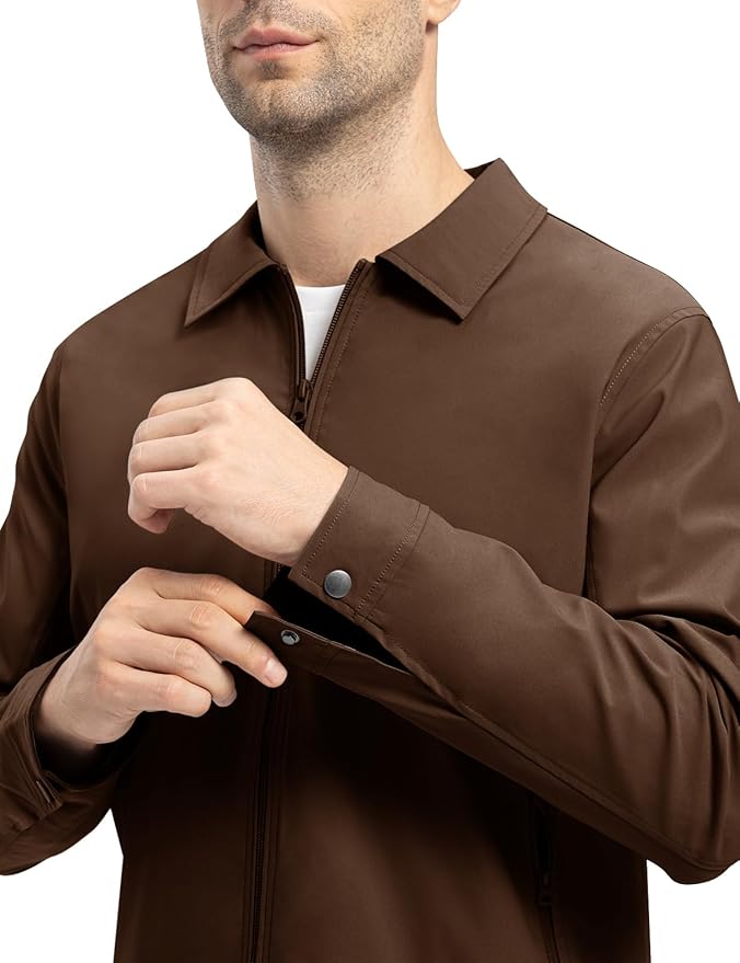 TBMPOY Men's Lightweight Jackets Casual Windbreaker Stylish Light Fall Spring Golf Work Dress Business