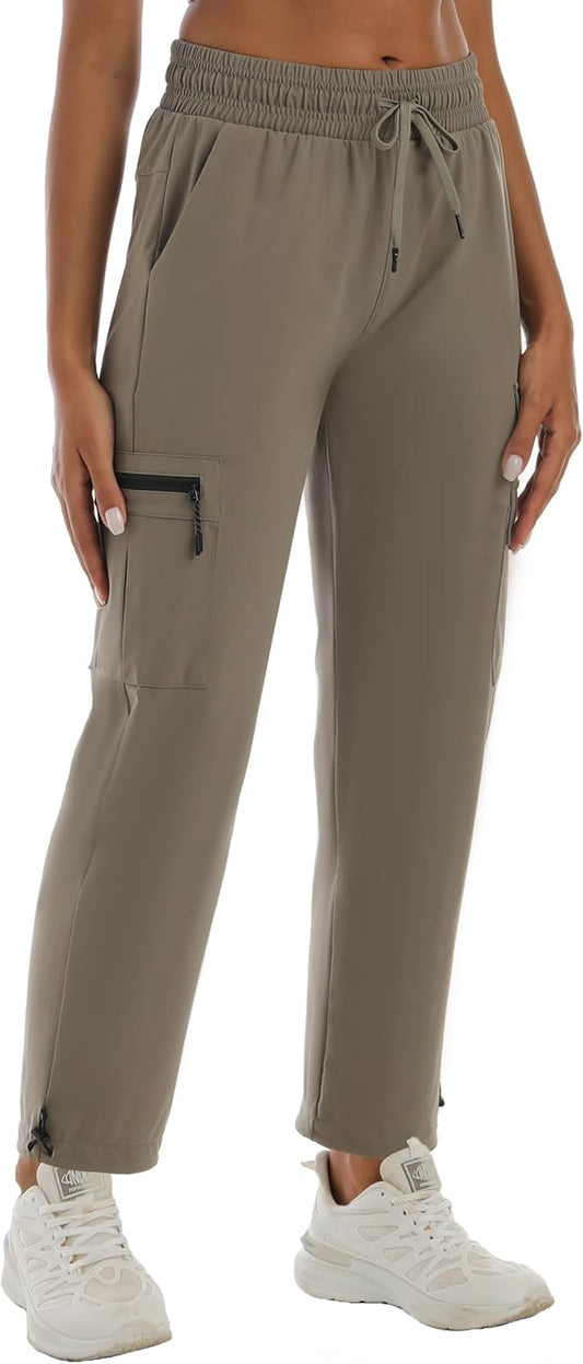 Quick Dry Women's Cargo Pants with Pockets Lightweight Hiking Joggers for Workout Athletic Casual Outdoor Camping