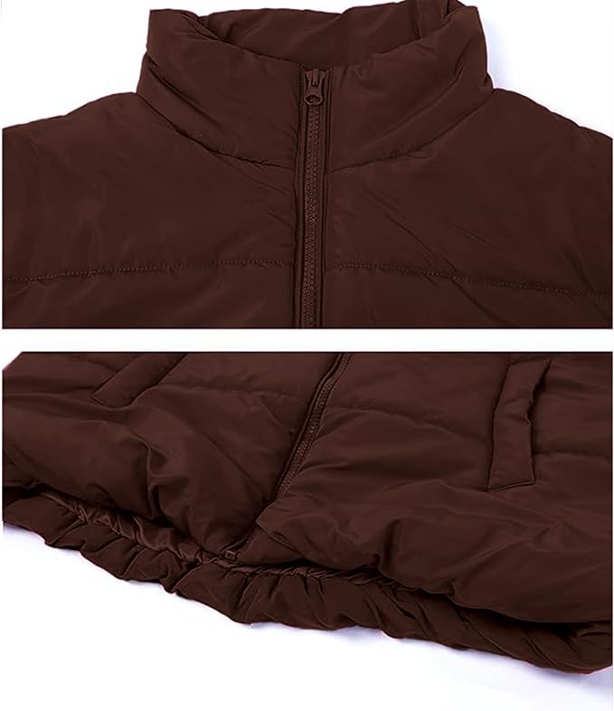 Ainangua Women's Puffer Vest Stand Collar Zipper Sleeveless Jackets Winter Lightweight Vests Warm Padded Jacket Coat