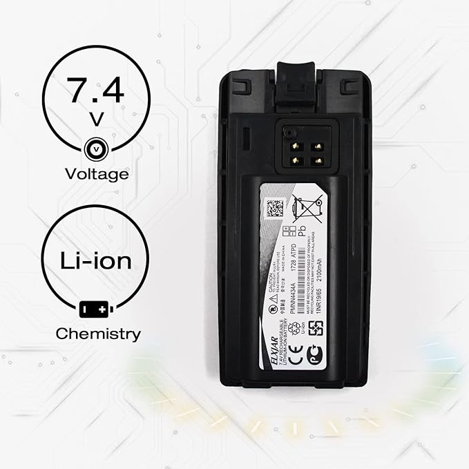 elxjar (2-Pack) 7.4V 2100mAh PMNN4434A Li-ion Battery Replacement for Motorola RMU2040 RMU2080 RMU2080D RMV2080 RMM2050 XT420 XT460 PMNN4434 PMNN4453 PMNN4434AR RM Series Two Way Radio