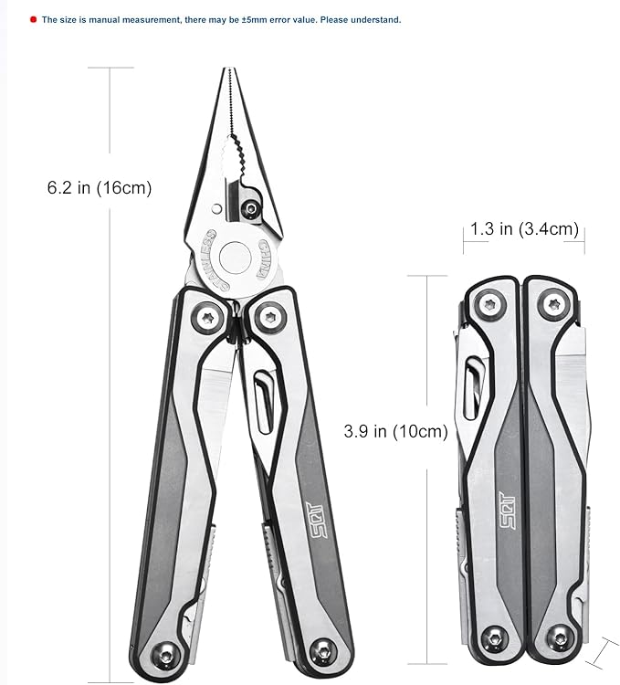 SQT2048-A 19-in-1 Multitool, Gifts for Men, Foldable & Self-Locking, Professional Multitool for DIY, Outdoor Camping, and Home Repairs...