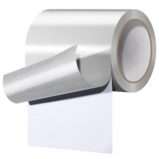 Tent Repair Tape RV Awning Repair Tape, Tent Repair Kit Waterproof Tenacious Adhesive Tape for Fabric, Awning, RV Roof, Tarp, Tent, Sail and Boat Cover (White, 5inch×25FT)
