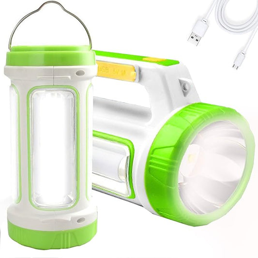 Solar Rechargeable LED Flashlight Lantern, Super Bright 10000LM Handheld LED Spotlight Searchlight, Multifunction Camping Lantern Work Light, 5 Light Modes, Waterproof for Emergency, Home
