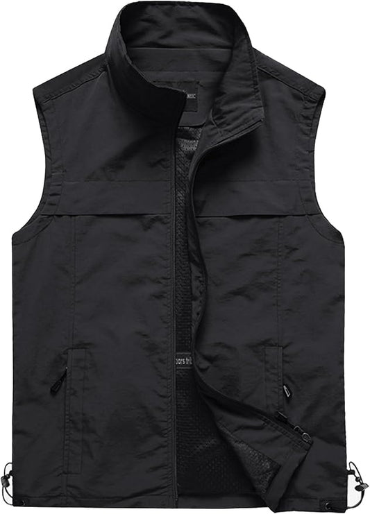 Gihuo Men's Lightweight Quick Dry Outdoor Multi Pockets Fishing Vest