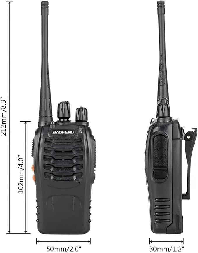 Walkie Talkies Baofeng 888S Radio Rechargeable Walkie-Talkies Long Range with Earpieces for Adults, 2 Way Radios Kids walkie talkies 2 Pack