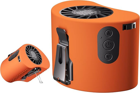 Portable Waist Fan, 10000mAh Battery Operated, Rechargeable Clip On Belt, 10 Speed, 12000RPM Strong Airflow, Max 24H Working Time, Personal Shirt fan for Outdoor Work Jobsite Farms