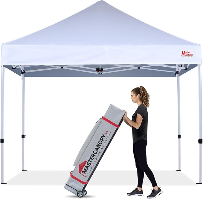 MASTERCANOPY Pop Up Canopy Tent Commercial Grade Instant Shelter (8x8, White)