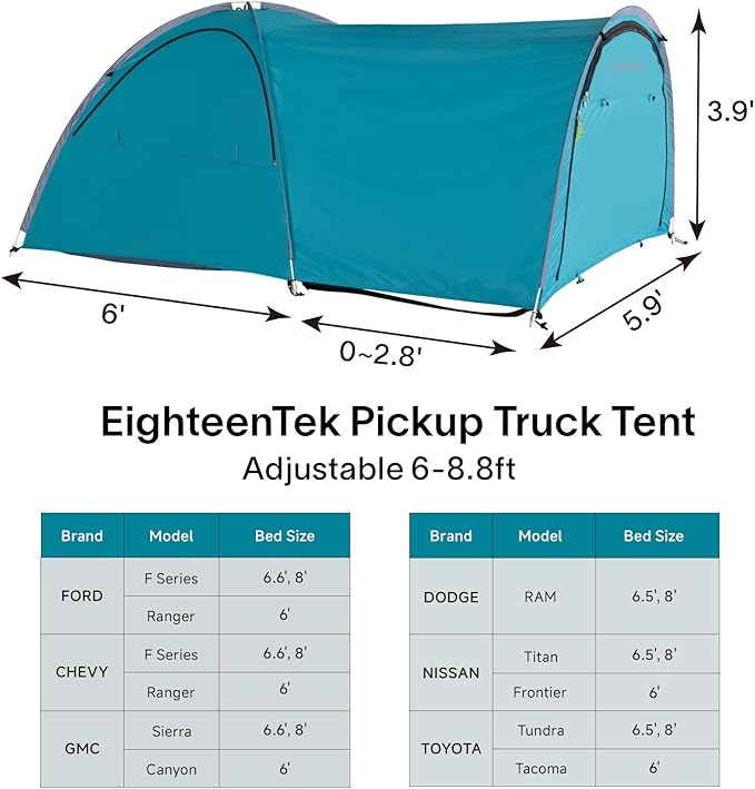 All Weather Camping Screen Tent/SUV Tent, Outdoor Pop Up Tent for Camping with Shelter Mesh & Waterproof PVC, Instant Tent Screen House Portable for Car SUV Van Camping