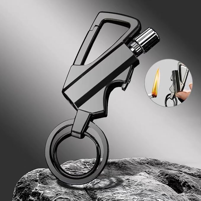 2 Pack Permanent Match Keychain Lighter, Metal Infinity Lighter, Forever Lighters with Bottle Opener, Waterproof Match, EDC Emergency Matchstick, Survival Flint Fire Starter (Fuel Not Included)