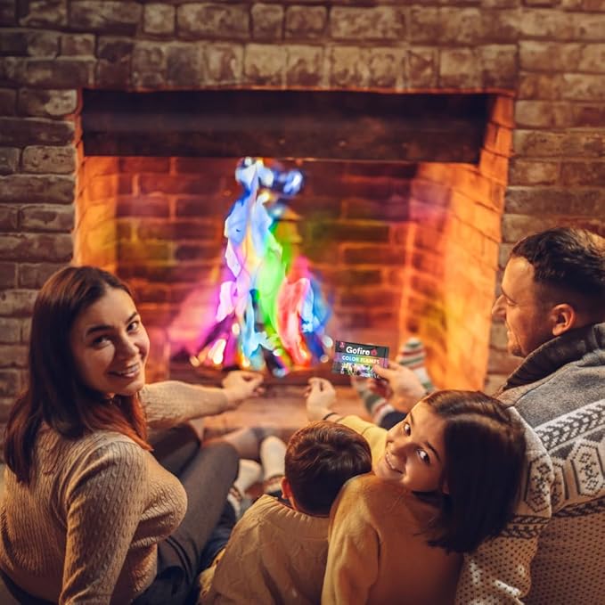 Color Flame Packets - Safe for Indoor & Outdoor Use - 1 Hour Burn for Campfires, Fireplaces, Firepits - No Need to Open Just Drop in - Perfect for Christmas, Birthdays (Multi, 30)