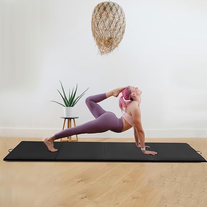 Gymnastics Mats Foldable Tumbling Mats Portable Gymnastics Exercise Mat 2'x6'/2.5'x6.4'/4'x6'/4'x8'/4'x10'/ Gymnastics Tumbling Mats Pad Home Exercise Panel Mat With Carrying Handles