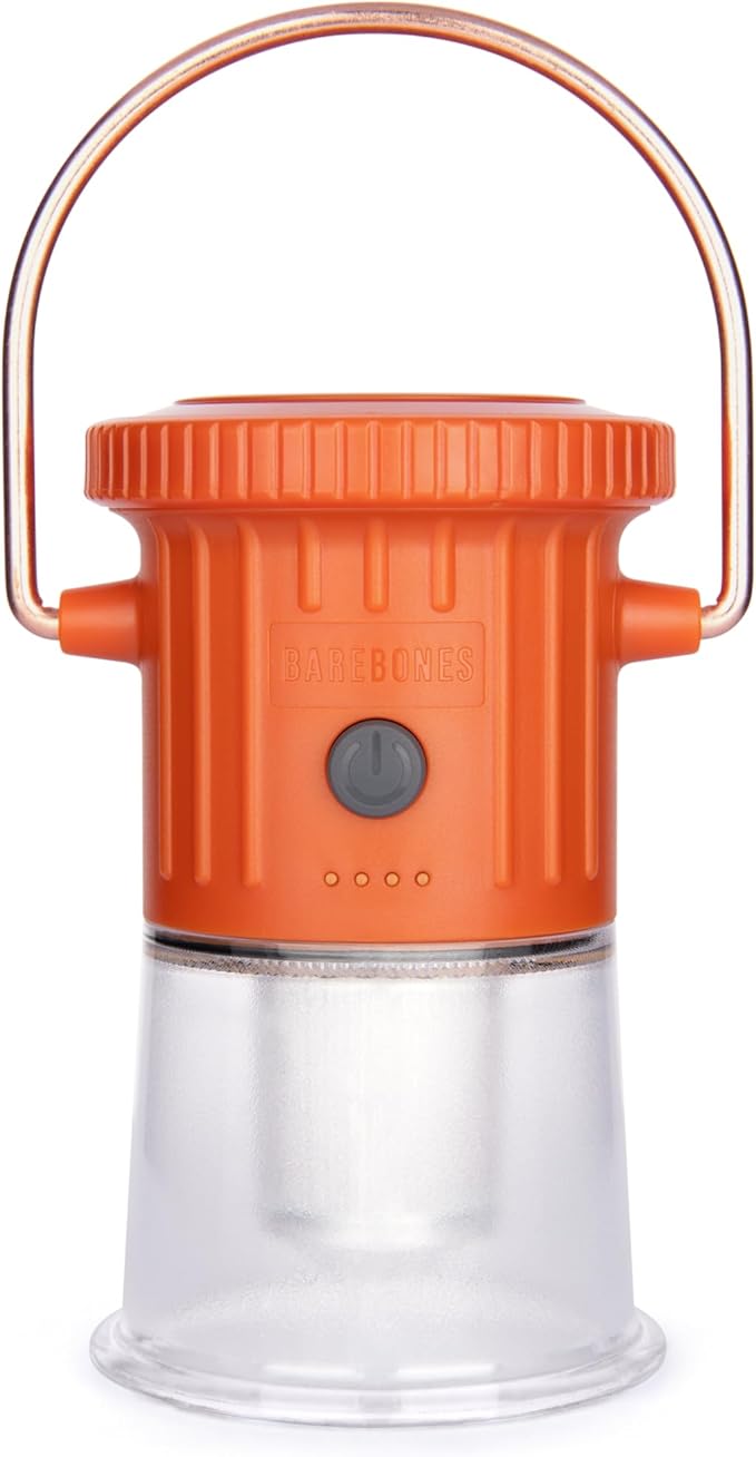 Barebones Hoodoo Light – Rust Orange, Rechargeable 3-in-1 Camping Lantern & Flashlight – 600 Lumens LED Light with Magnetic Base, Tripod Mount, USB-C Charging & Dimmable Brightness for Outdoor Use