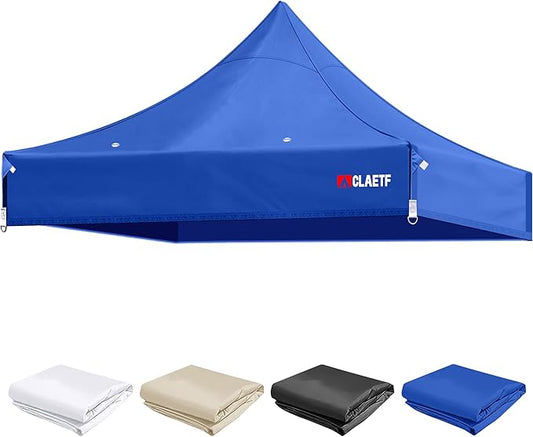 10x10 Canopy Replacement Top for Pop Up Canopy Tent - 4 Drainage Holes，10x10ft Canopy top Suitable for Most of The Standard Canopy(top only) (Blue)