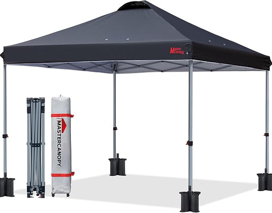 MASTERCANOPY Durable Pop-up Canopy Tent with Roller Bag (Black)