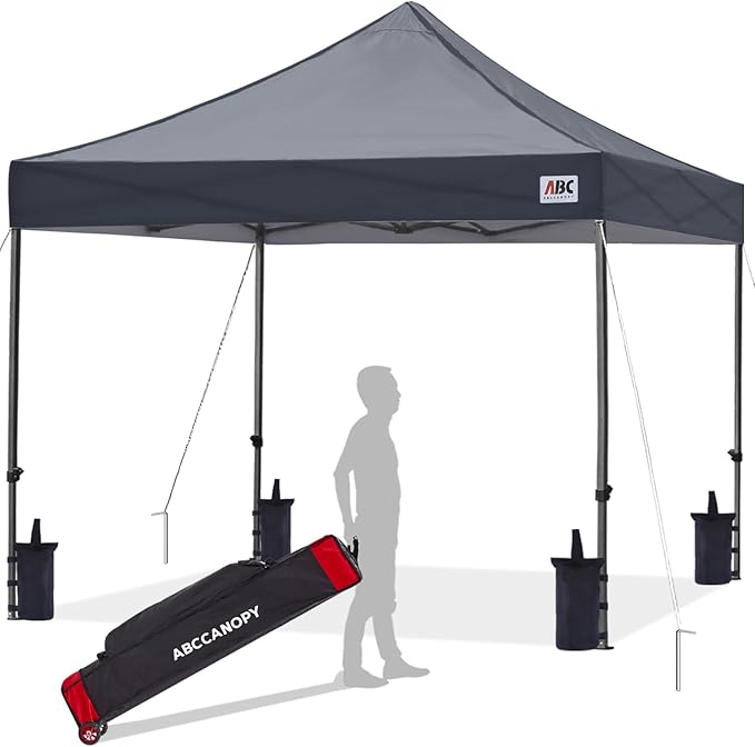 ABCCANOPY Patio Pop Up Canopy Tent 10x10 Commercial-Series (Dark Gray)
