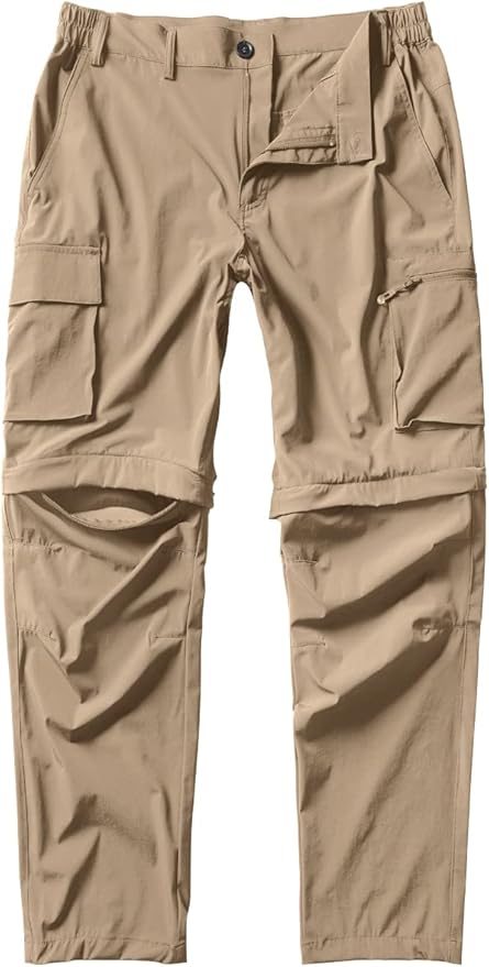 Gash Hao Mens Hiking Convertible Pants Outdoor Waterproof Quick Dry Zip Off Lightweight Fishing Pants