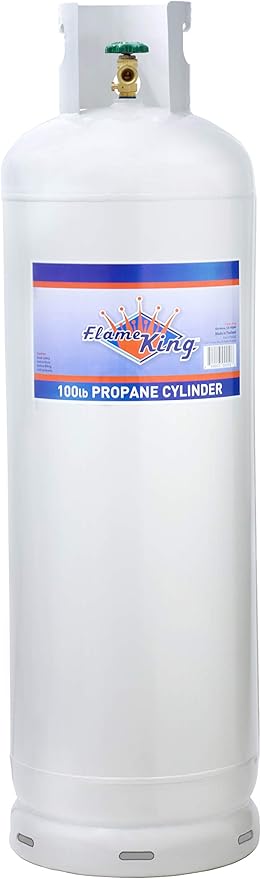 Flame King 100LB (23 Gal) Steel Propane Tank Cylinder with POL Valve and Collar, Great for Mixed Heating Systems, Home fireplaces, Dryers and Grills