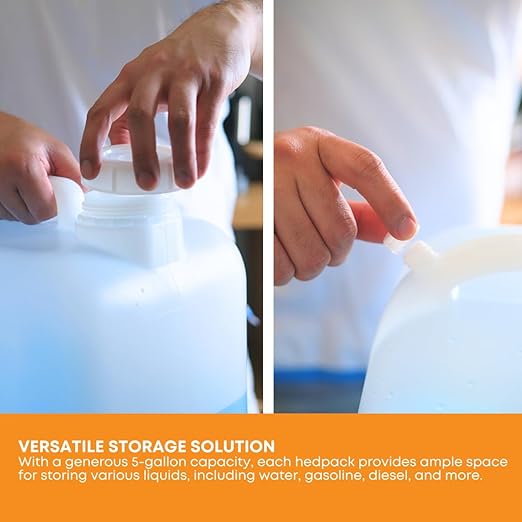 FastRack 5 Gallon Water Jug (Pack of 4) | BPA-Free, Food-Grade, and Leak-Proof | White Water Container | Ideal for Brewing, Fermentation, or Storage
