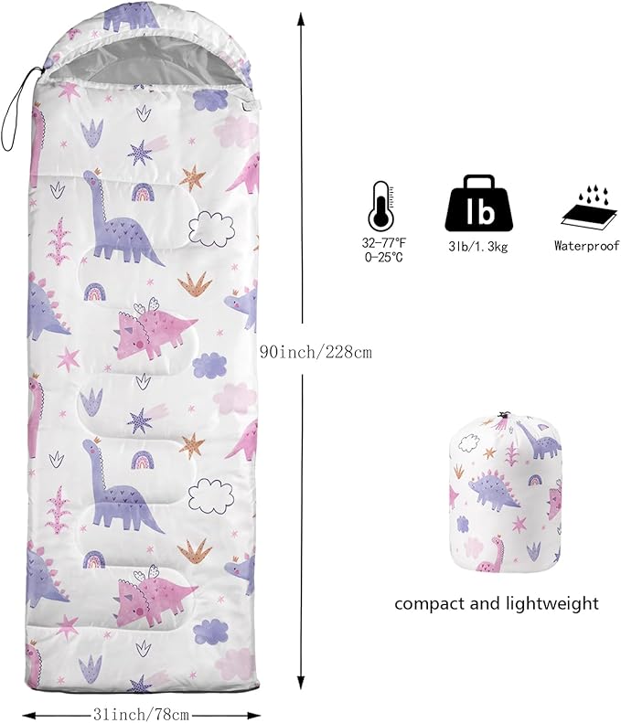Sleeping Bag for Womens Girls Teens, Waterproof Sleeping Bags Traveling and Outdoors, Camping Gear Equipment