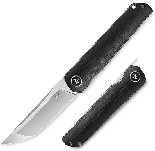 Miki Folding Knife, G10 Handle, EDC Knife with D2 Steel Blade, Pocket Samurai for Camping, Outdoor, Fishing and Everyday Carry