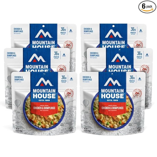 Mountain House Chicken & Dumplings Freeze Dried Backpacking & Camping Food |6-Pack