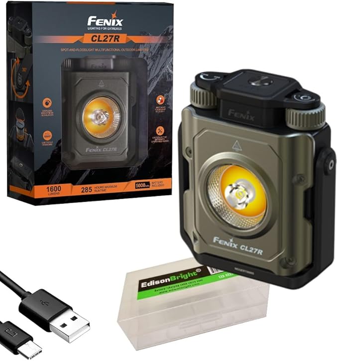 EdisonBright Fenix CL27R 1200 Lumen Rechargeable LED Compact Multi functonal Lantern with EBR Accessory Box