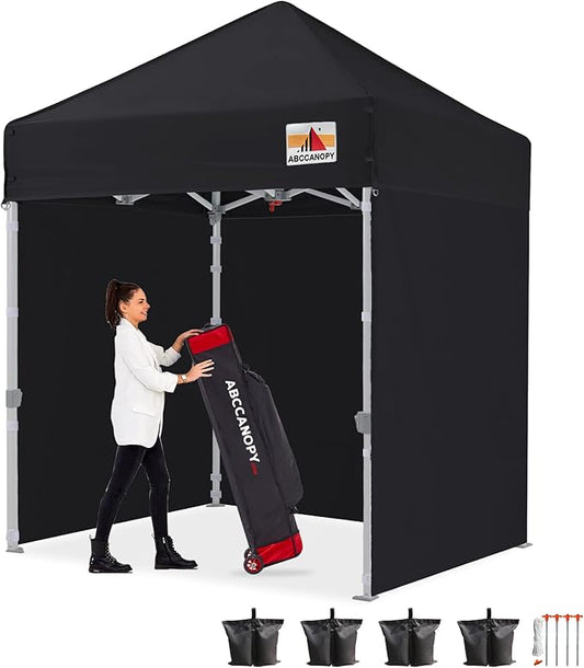 ABCCANOPY Easy Pop Up Canopy Tent with Sidewalls Commercial, Black