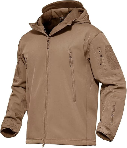 MAGCOMSEN Men's Tactical Jacket 7 Pockets Performance Fleece Lined Water Resistant Ski Snow Soft Shell Winter Coats
