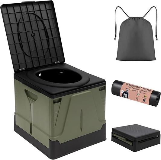 Portable Toilet Camping Toilets for Car Indoor Outdoor Commode Foldable Travel Potty for Camping,Tent,Hiking,Boating,Long Road Trips,Traffic jam,Home