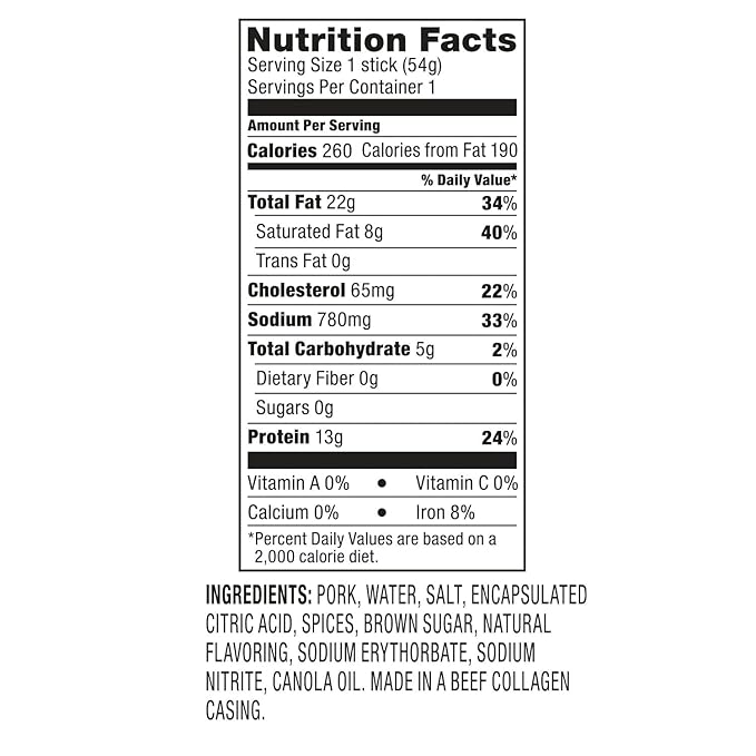 Cattleman's Cut Double Smoked Sausages, XL Size, 1.9 Ounce (Pack of 20)