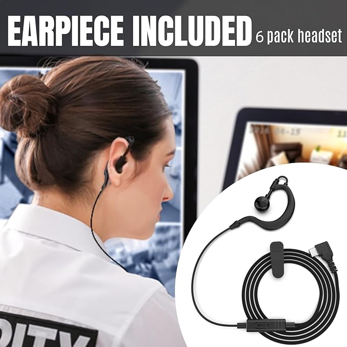 T3G Heavy Duty Walkie Talkies Type-C Rechargeable, IP67 Waterproof 2 Way Radios with Earpiece, Adapter, Dock, PTT Group, NOAA, VOX, 6 Pack Walkie Talkie for Adult Black/Grey