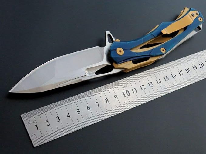 Eafengrow EF204 Folding Pocket Knife,D2 Blade Steel Handle Liner Lock with Clip Outdoor Camping Hiking Tactical EDC Tool (EF204-colorful)