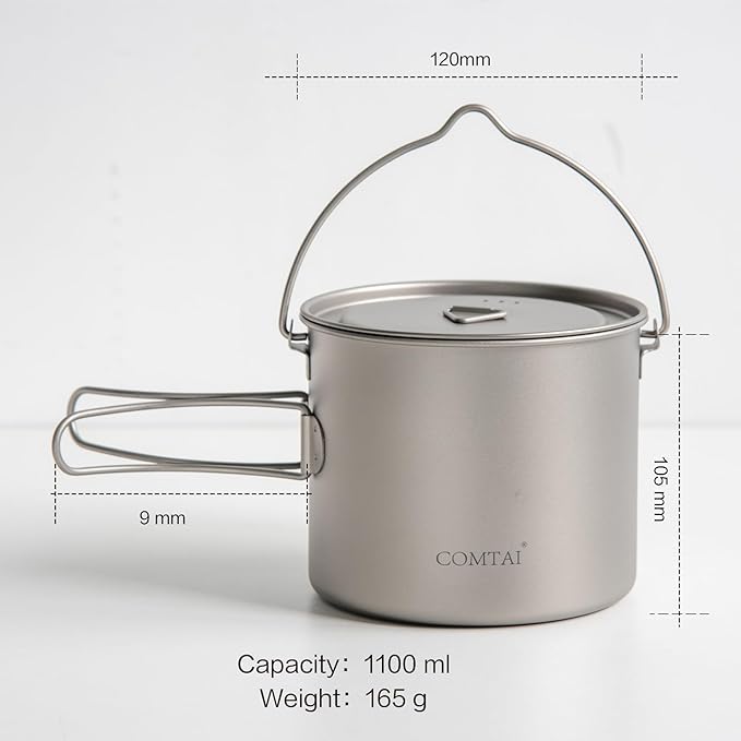 Titanium Camping Cookware Set 1100mL