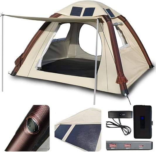 Automatic Large Tent for Camping 4 Person, Waterproof Tents for Camping, Windproof Inflatable Tents with Mosquito Screen Window, Camping Tent for Traveling, Beach