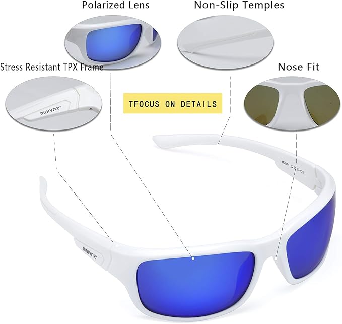 Floating Polarized Fishing Sunglasses for Men UV Protection Fishing Glasses Boating Kayaking Water Sport Glasses