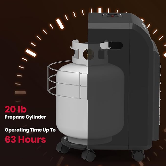 Gasland MHA18BN Propane Radiant heater, 18,000 BTU Warm Area up to 450 sq. ft, Portable LP Gas Heater for Garages, Workshops and Construction Sites, Ultra Quiet Propane Heater with LP Regulator Hose