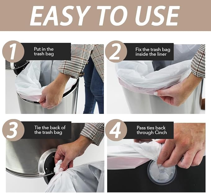 Trash Can with Lid - Assembled in USA 55 Liter/14.5 Gallon Stainless Steel Trash Can with Odor Protection Kitchen Garbage cans with Soft-Close Foot Pedal for Bathroom Home Office