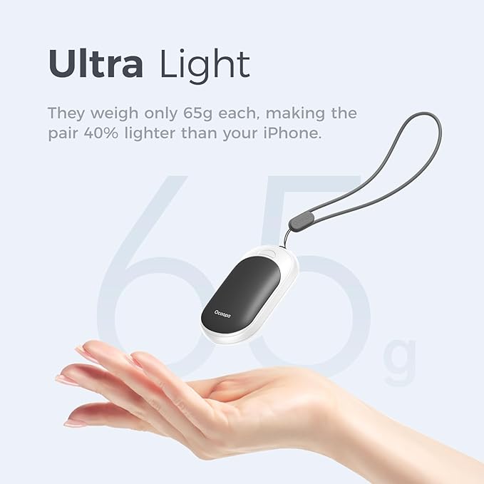 OCOOPA Magnetic Rechargeable Hand Warmers 2 Pack, Ultrathin Electric Handwarmers, Portable Pocket-Sized Heater, for Men, Women Purse Must Haves, Union UT3 Lite