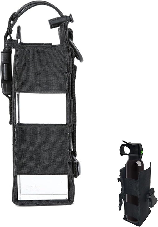 Bear Spray Holster for 7.9, 9.2 & 10.2 oz Canisters – Heavy-Duty Black Nylon Pouch with Quick Release Buckle & Elastic Cord, Secure Fit for Hiking, Camping, Hunting, Outdoor Carry (Spray Not Included)