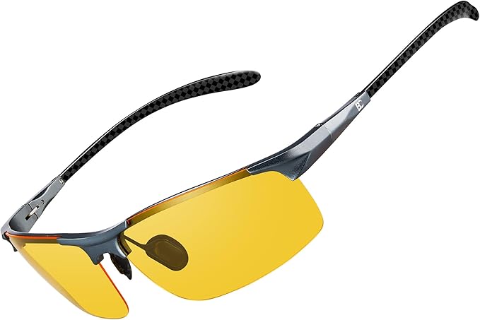 BIRCEN Polarized Carbon-Fiber Sunglasses for Men: Ultralight UV Protection Sun Glasses for Outdoor Sports Fishing Golf Hiking