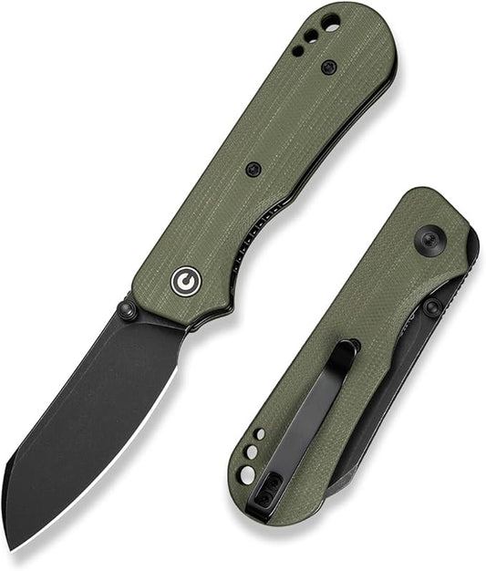 CIVIVI Crabby Pocket Knife, EDC Folding Knife for Men Women with Swedish 14C28N Blade Contoured G10 Handle, Designed by Ken Onion Jr. C24055-1