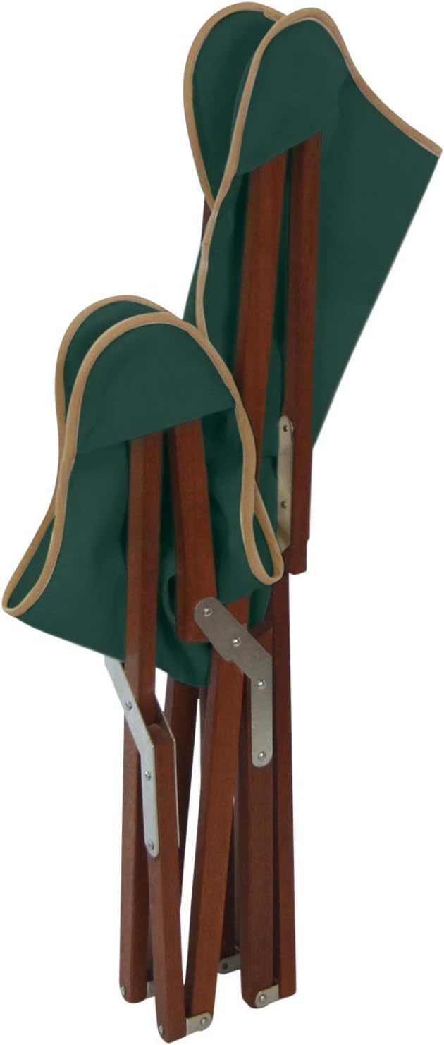 BYER OF MAINE Pangean Butterfly Chair, Easy-Fold Hardwood Sling Chair – Portable Beach, Camping & Patio Seat – 34″H × 23″W × 27″D in Forest Green