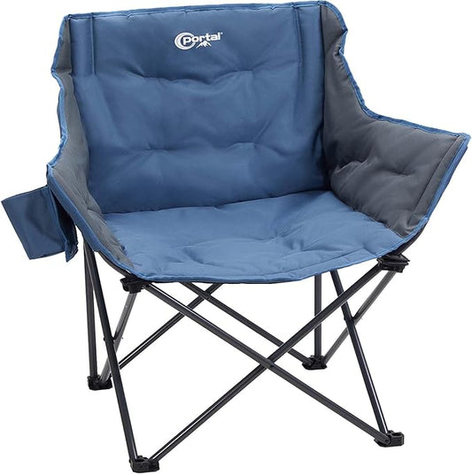 PORTAL 32In Extra Wide Camping Chair for Adults, Oversized Folding Chair with Cup Holder & Carry Bag, Heavy-Duty Outdoor Chair Supports 350 lbs, Portable for Camping, Lawn, Patio