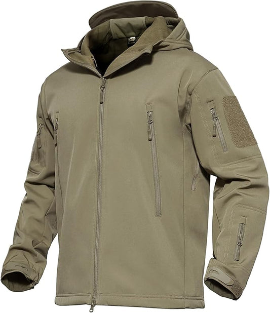 MAGCOMSEN Men's Tactical Jacket 7 Pockets Performance Fleece Lined Water Resistant Ski Snow Soft Shell Winter Coats