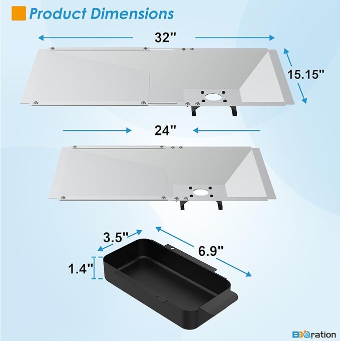 Universal Grease Tray with Catch Pan for Nexgrill Replacement Parts 720-0830H 720-0882A, Charbroil, Dyna Glo, Kenmore, Expect Grill, Drip Pan for 3/4/5/6 Burner Gas Grill Grease Tray Replacement