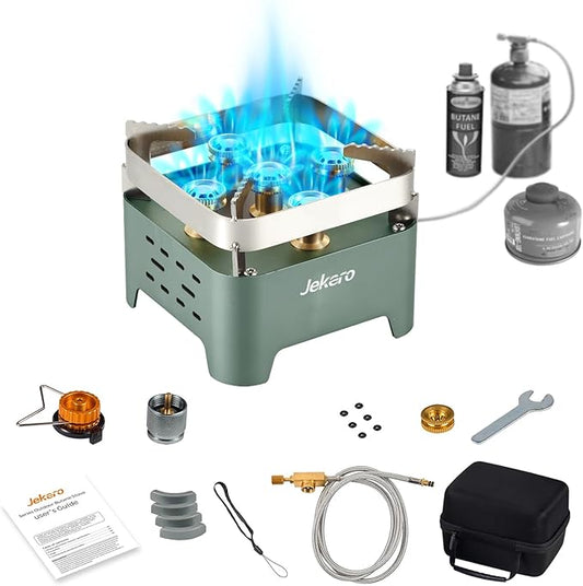 Camping Stove Portable Propane Camping Stove Small Outdoor Stove, 30,000 BTU Camp Stove,Windproof Single Butane Stove, with Carrying Case & ignitor,for Camping, Backpacking, Emergency